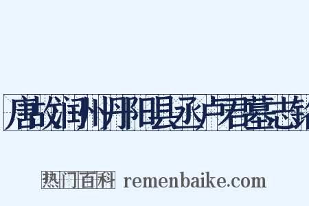 唐故润州丹阳县丞卢君墓志铭是什么意思的图片